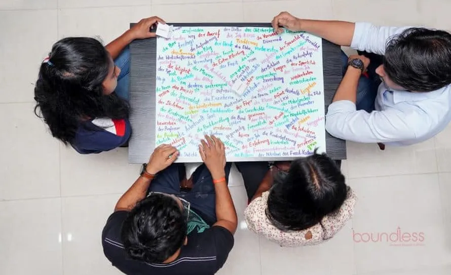 German students learning English